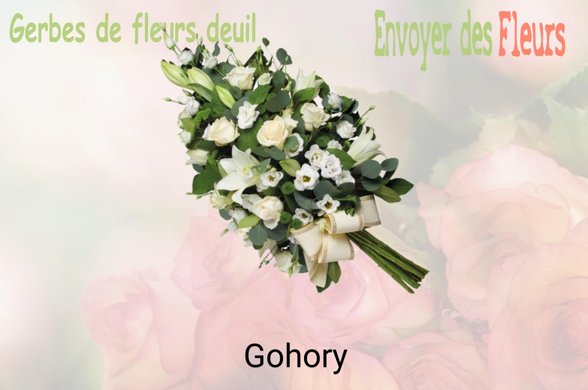 Gerbe de fleurs de deuil livrée à Gohory